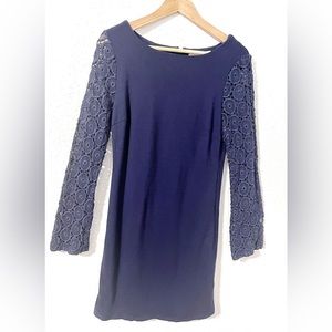 Philosophy Republic Sheath Navy Blue Lace Long Sleeve Dress Size M